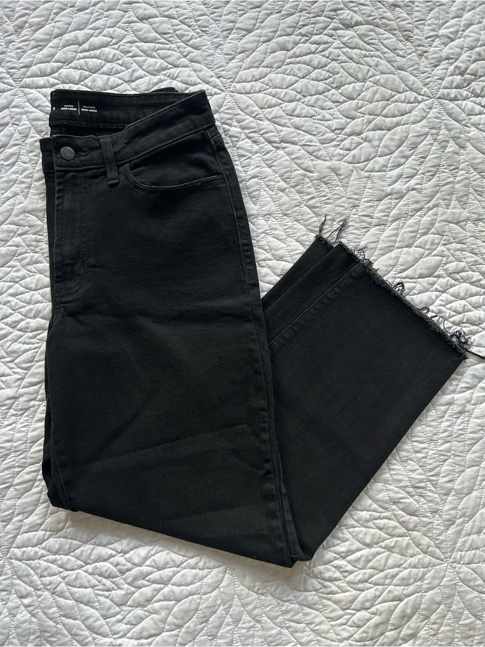 Old Navy Wow Loose Straight Leg High Rise Black Denim Jeans Womens 8 Casual